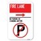 Signmission Fire Lane-No Parking or Standing Anyti Heavy-Gauge Aluminum Sign, 12" x 18", A-1218-24007 A-1218-24007 - alternate 1